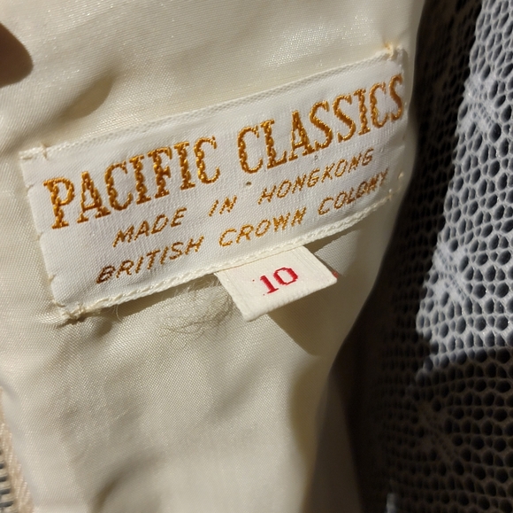 Pacific Classics Cream Gold Shimmer Long Skirt Set Sleeveless Top Size 10 - Picture 6 of 6